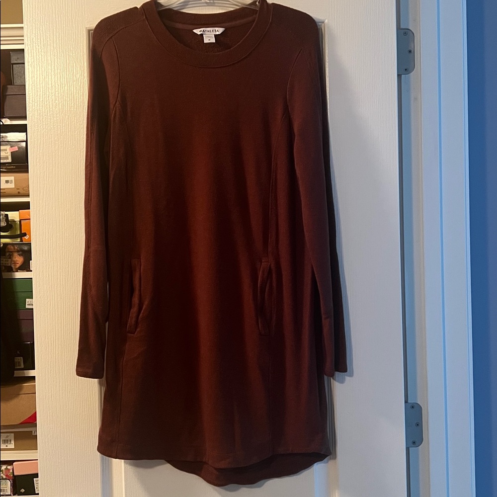 Athleta Burgundy Long Sleeve Sweater Dress